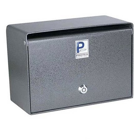 PROTEX SAFE Protex Wall Mounted Depository Drop Box with Tubular Lock - 5W x 10D x 6-3/4H, Gray SDB-200